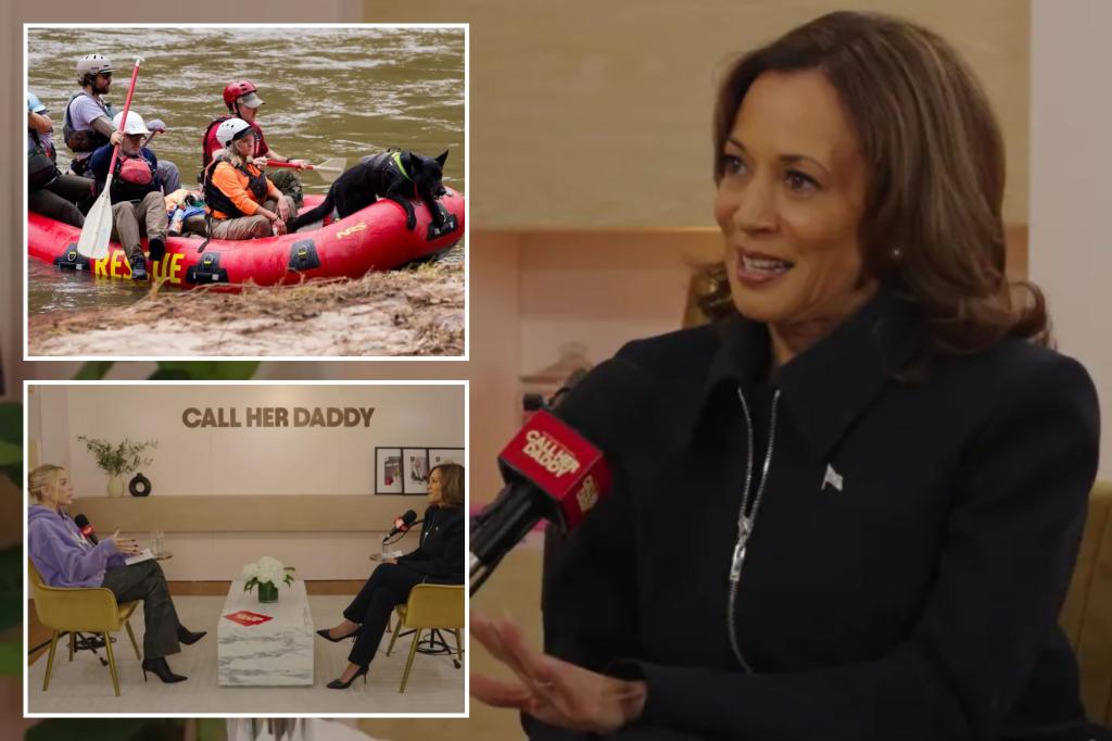 Kamala Harris says X-rated podcast ‘Call Her Daddy’ talks about ‘things people really care about’ – as Hurricane Helene’s effects rage on